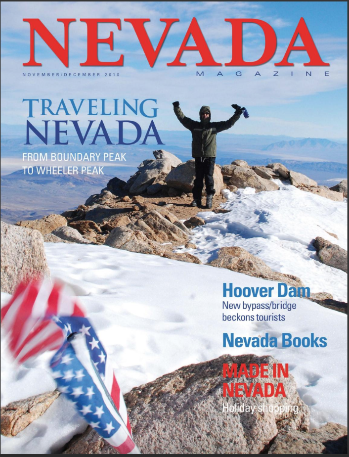 Cover of Nevada Magazine November-December 2010 featuring Eddy Ancinas story, "Back in the Saddle"